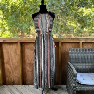 THML Black And White Printed Boho Maxi Dress Size M